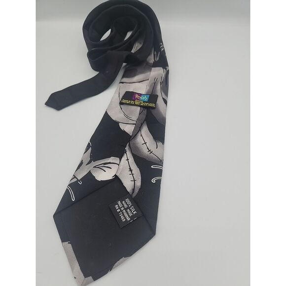 Vintage Disney POOH Black and Gray 100% Silk Tie - Picture 2 of 2